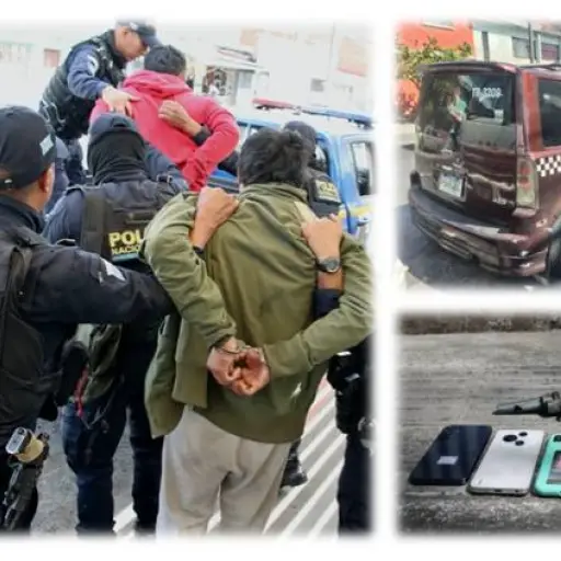 Los presuntos asaltantes fueron detenidos en un sector de la zona 12 capitalina. ,PNC