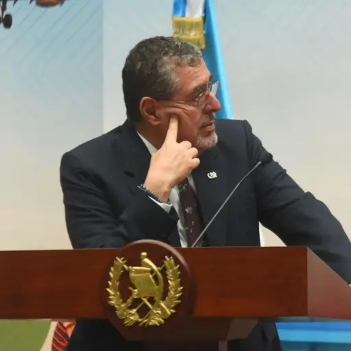 El presidente Bernardo Arévalo durante la conferencia de prensa 