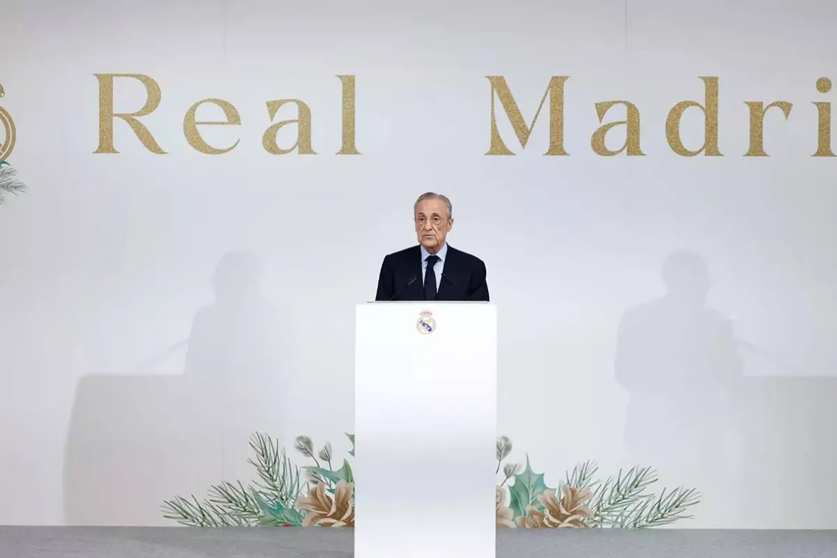 Florentino Pérez, presidente del Real Madrid, durante la cena navideña de este 2025 - Real Madrid C.F.