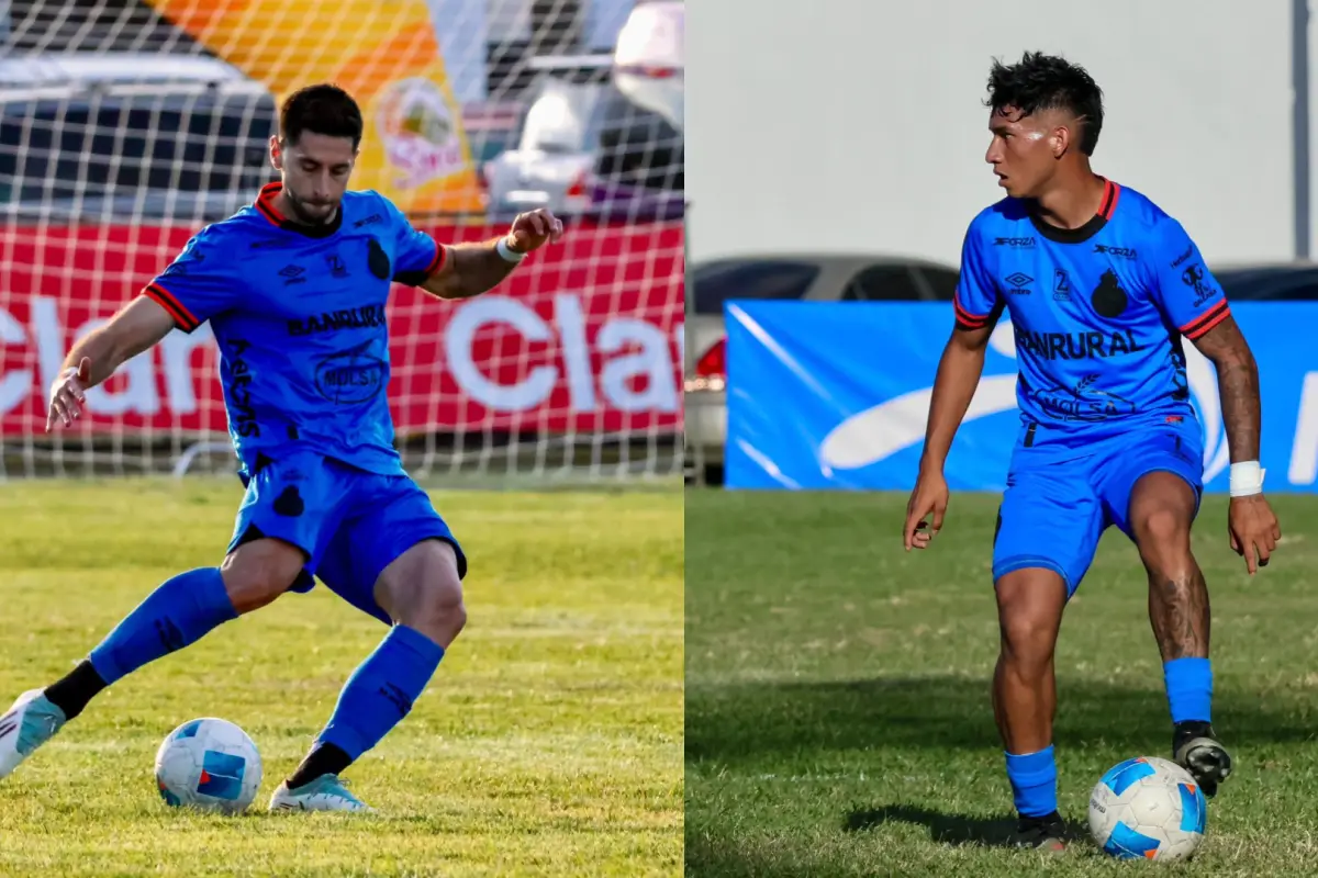 Nicolás Samayoa y Rudy Muñoz en acciones durante el juego ante Achuapa