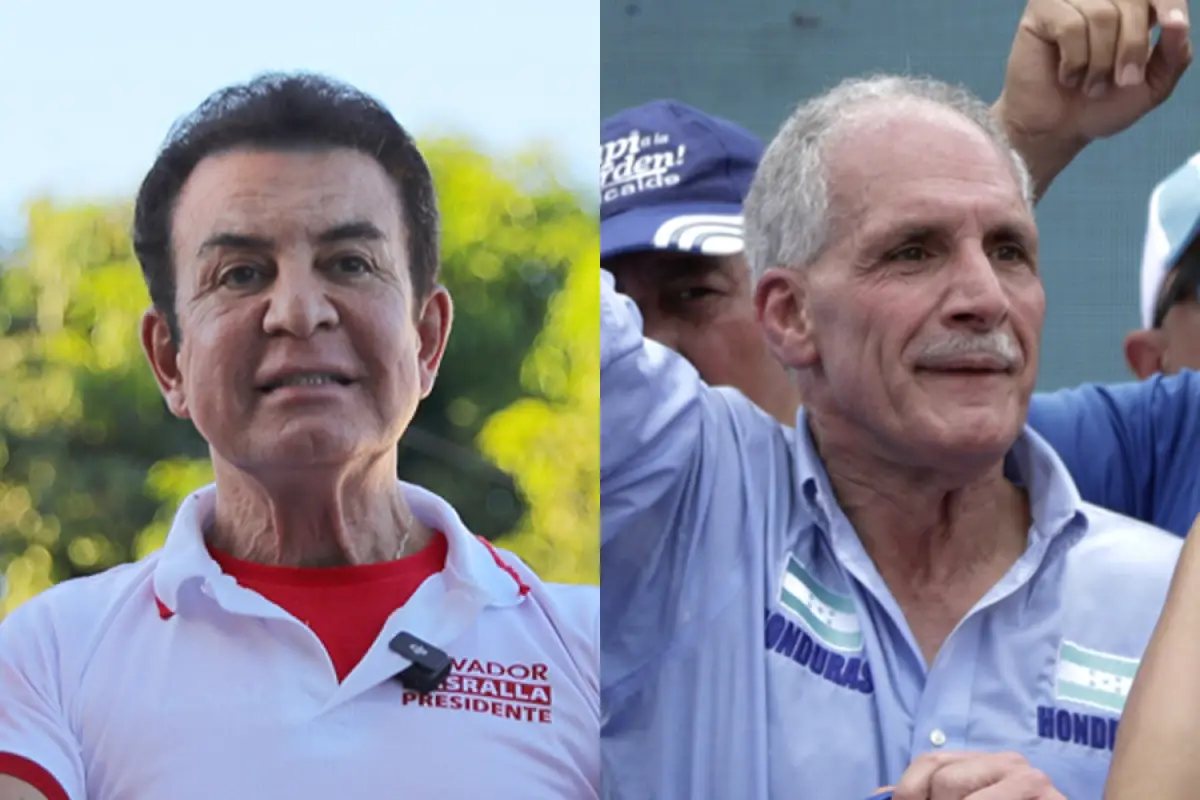 Los candidatos presidenciales de Honduras, Salvador Nasralla (i) y Nasry Asfura (d)., Foto EFE
