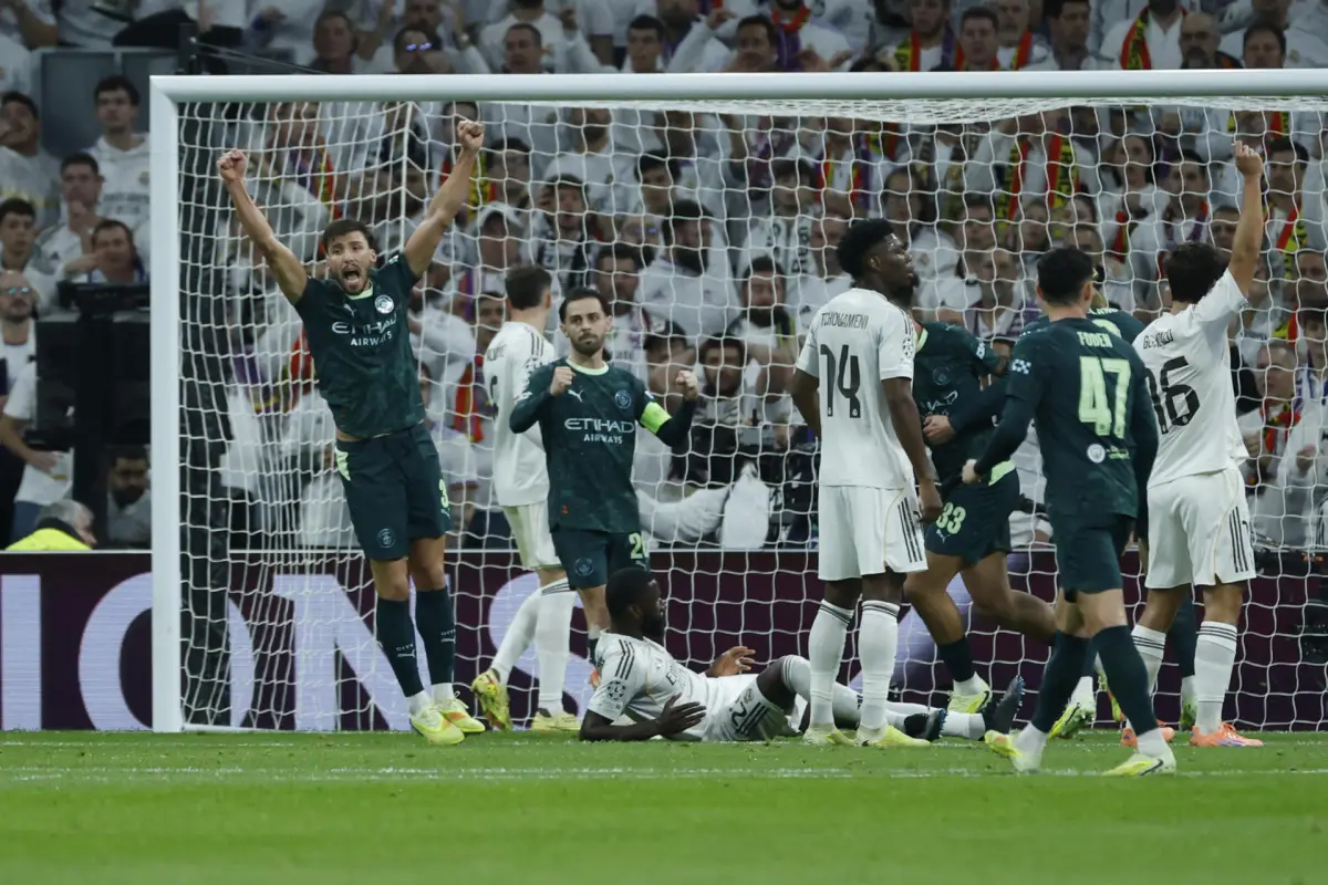 Celebración del Manchester City ante el Real Madrid - EFE