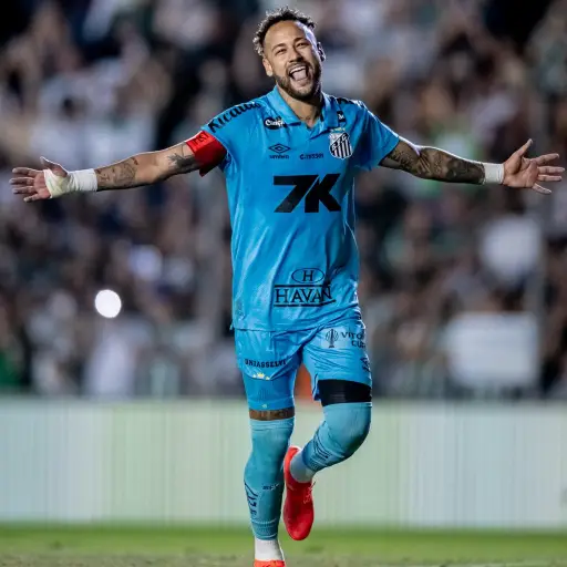 Neymar celebra su hat-trick ante el Juventude - Santos FC