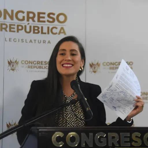 Diputada Karina Paz en conferencia de prensa en el Congreso - Omar Solís