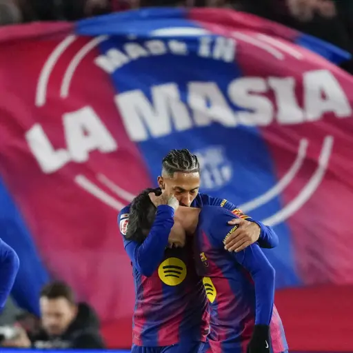 Celebración de Raphinha ante el Atlético de Madrid - EFE