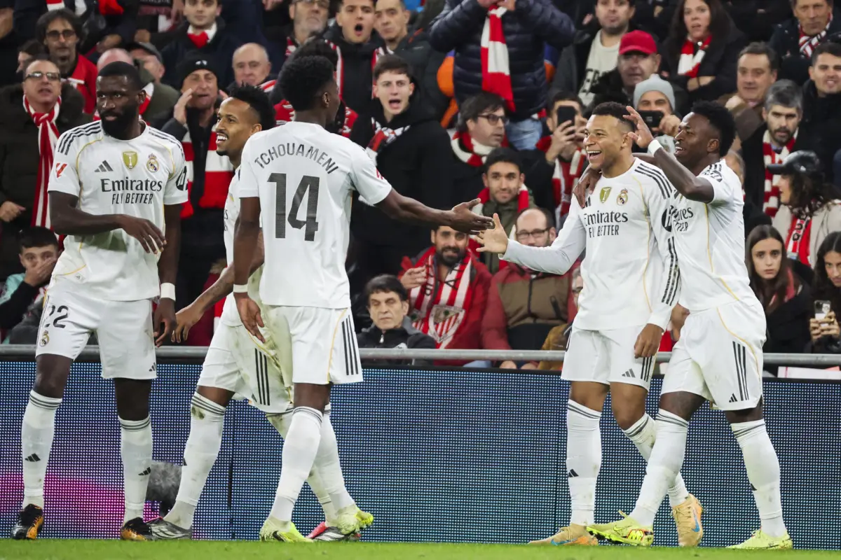 Celebración del Real Madrid en San Mamés - EFE