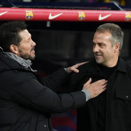 Saludo entre Diego Simeone y Hansi Flick  - EFE
