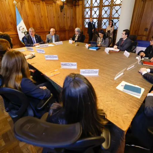 El presidente, Bernardo Arévalo se reunión con la CIDH. ,Foto SCSP