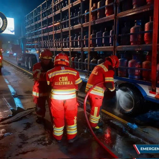 Falla mecánica provoca incendio en camión que trasladaba gas propano