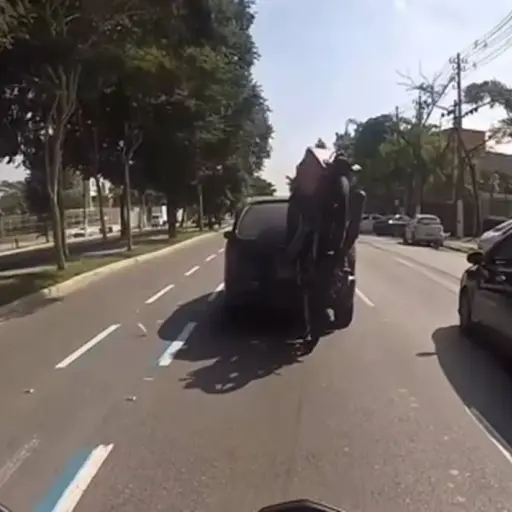 Video viral muestra riña entre repartidor y automovilista. ,Captura de pantalla video Instagram.