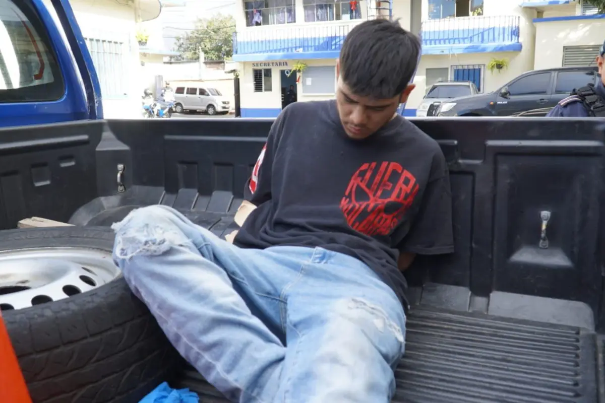 El pandillero fue detenido tras el ataque armado en zona 5., Foto PNC
