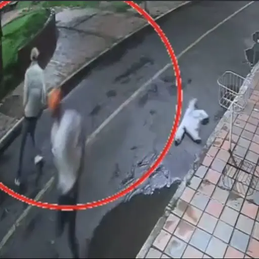 Intentan huir en carro robado, se daña y terminan capturados. ,Capturan de pantalla video de X.