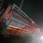 Los accidentes sobre la cinta asfáltica ocurrieron durante la madrugada. ,Bomberos Voluntarios de Chimaltenango.