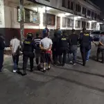 Los siete detenidos fueron llevados a la sede policial de Escuintla, para los trámites de ley. ,PNC de Guatemala.