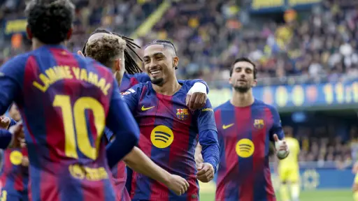 Celebración del FC Barcelona ante el Villarreal - EFE