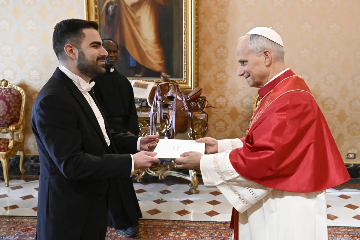 El Papa León XIV recibió a Santiago Palomo Vila, Embajador de Guatemala ante la Santa Sede., Foto EFE