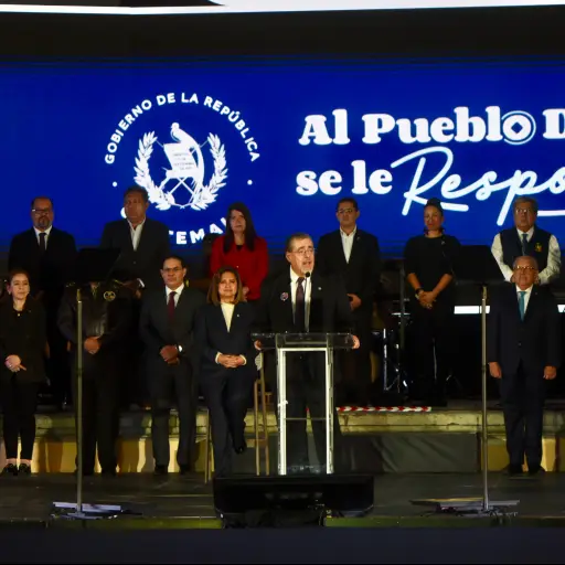 El presidente Bernardo Arévalo presentó su informe anual en la Concha Acústica de la zona 1.  ,Foto Omar Solís