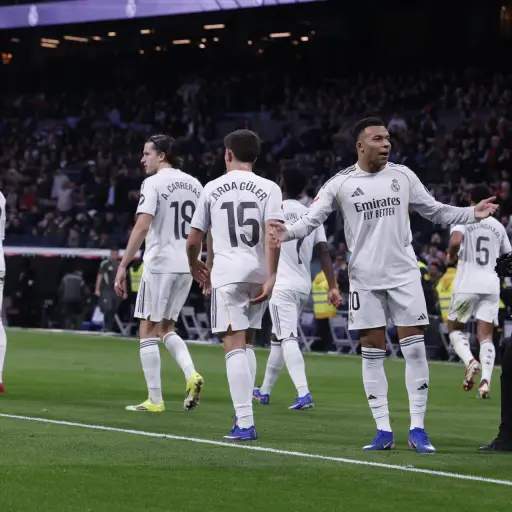 Celebración de Kylian Mbappé ante el Levante - EFE