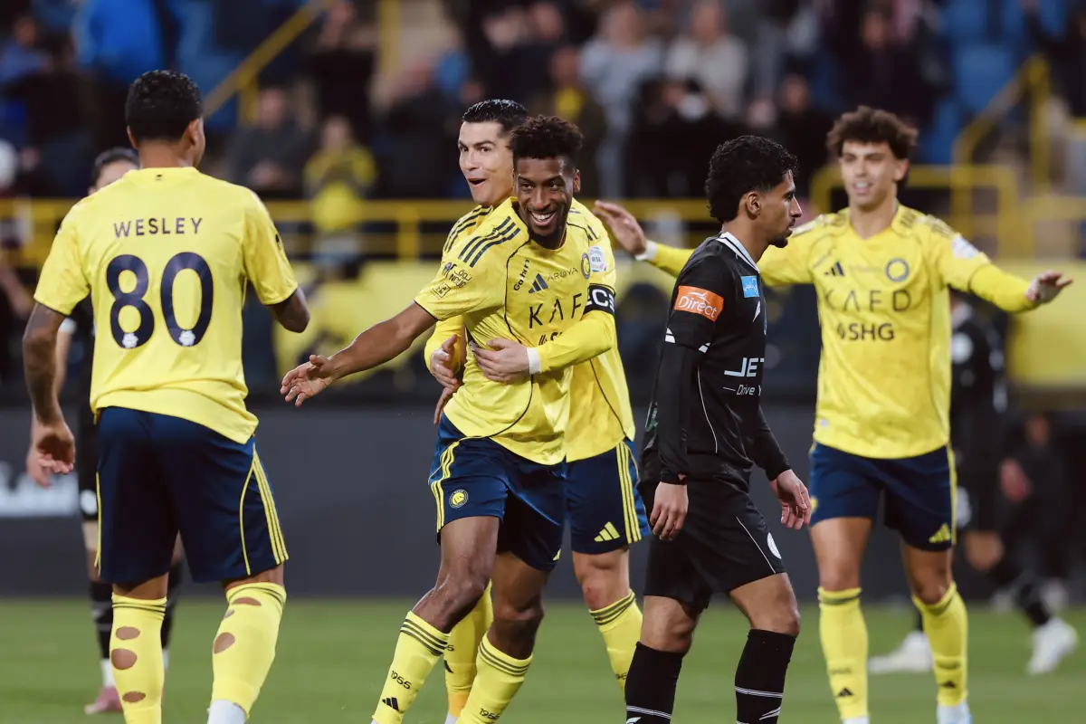 Celebración del Al-Nassr en el triunfo ante el Al-Shabab por la Saudí Pro League - Al-Nassr