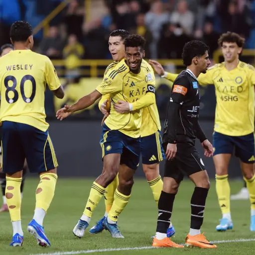 Celebración del Al-Nassr en el triunfo ante el Al-Shabab por la Saudí Pro League - Al-Nassr