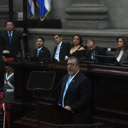 El presidente Bernardo Arévalo presentó su segundo informe anual de Gobierno ante el Congreso de la República en la sesión solemne del 14 de enero de 2026. ,Omar Solís/Emisoras Unidas
