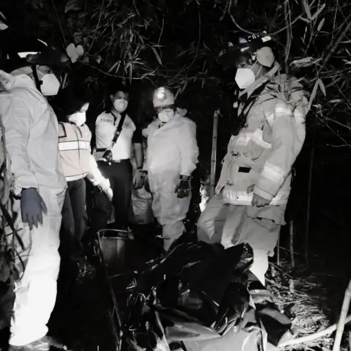 El macabro hallazgo se reportó en una zona boscosa de San José Pinula. ,Bomberos Voluntarios.