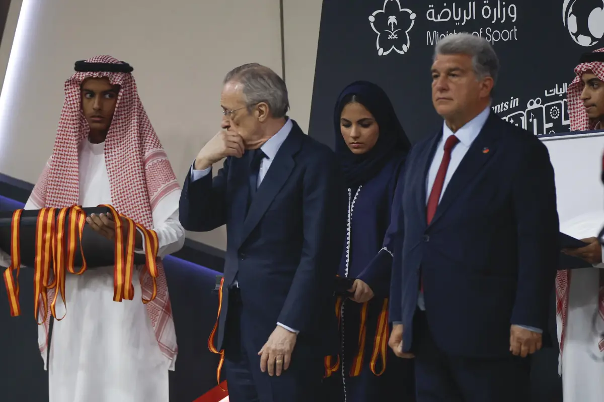Florentino Pérez y Joan Laporta en un evento en Yeda, Arabia Saudita - EFE