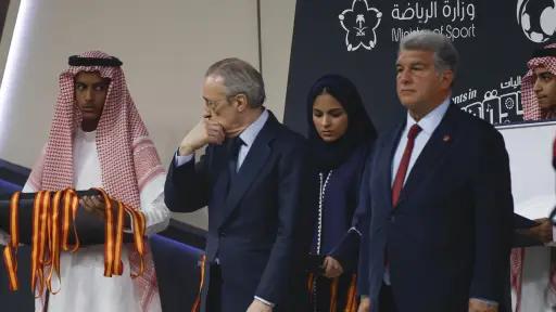 Florentino Pérez y Joan Laporta en un evento en Yeda, Arabia Saudita - EFE