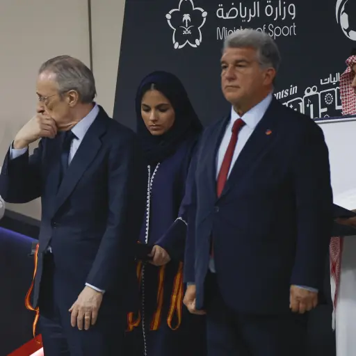 Florentino Pérez y Joan Laporta en un evento en Yeda, Arabia Saudita - EFE