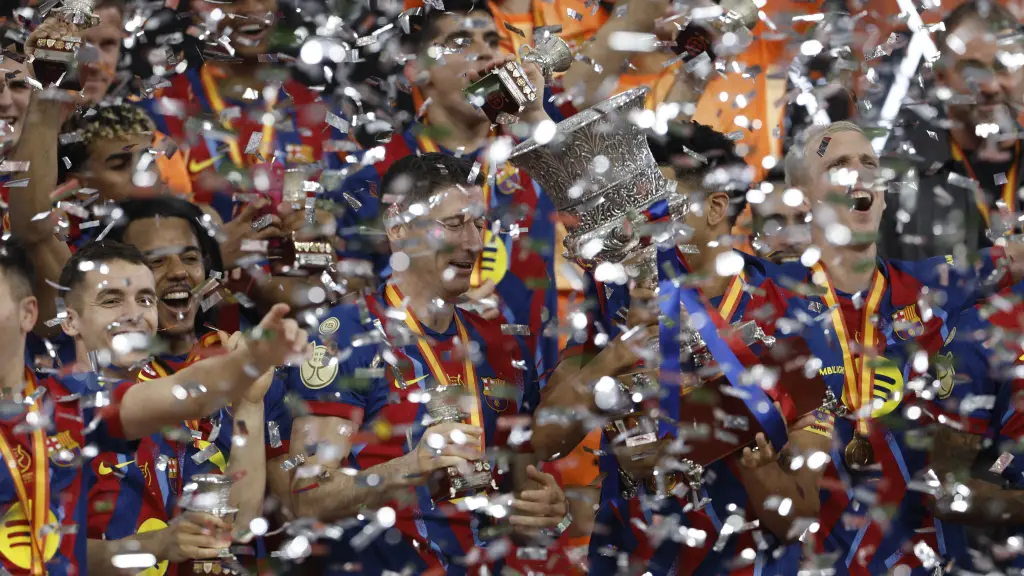 Robert Lewandowski hizo un gol en la final de la Supercopa de España 