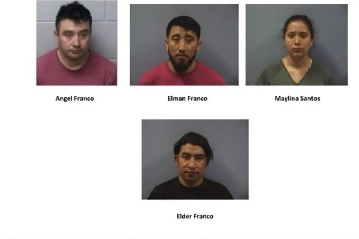 Los cuatro detenidos son los principales sospechosos del asesinato de otro guatemalteco., Oficina del Sheriff.