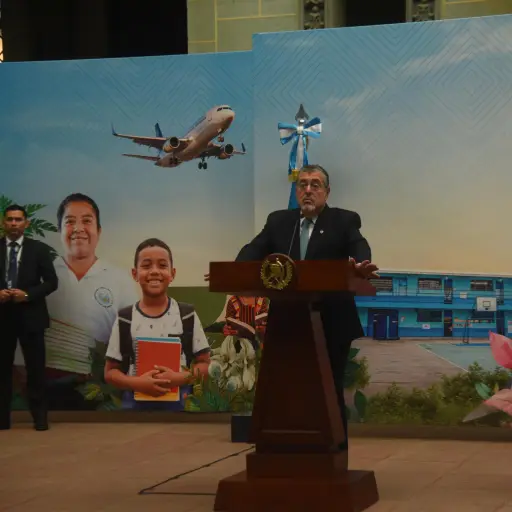 El presidente Bernardo Arévalo durante la conferencia de prensa 