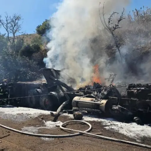Accidente de tráiler en Moyuta, Jutiapa