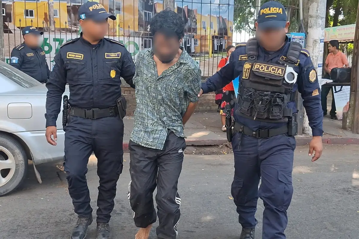Antonio Gameros Lemus, alias "Givo", presunto asaltante detenido en Escuintla., PNC