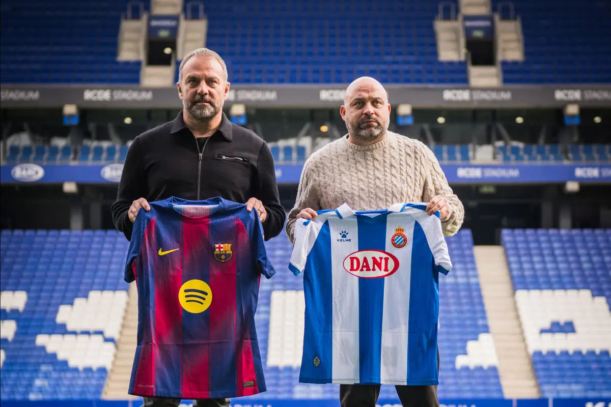 Hansi Flick y Manolo González, técnicos del Barcelona y Espanyol, respectivamente - FC Barcelona
