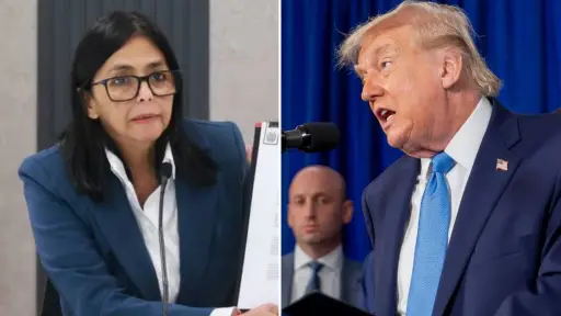 Delcy Rodríguez y Donald Trump ,Red social X / EFE