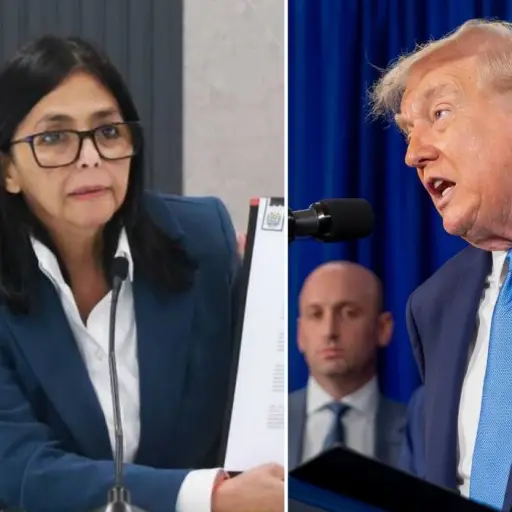 Delcy Rodríguez y Donald Trump ,Red social X / EFE