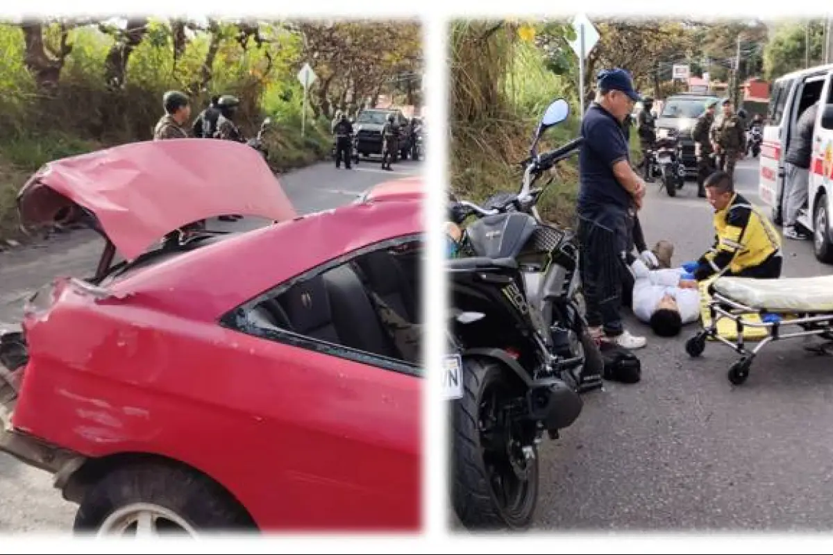 En el accidente se vieron involucrados los conductores de dos motocicletas y un carro., Bomberos Voluntarios