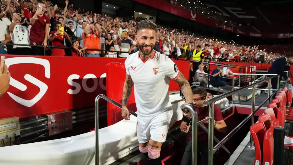 Sergio Ramos en su presentación con el Sevilla el 6 de septiembre del 2023 - Sevilla FC