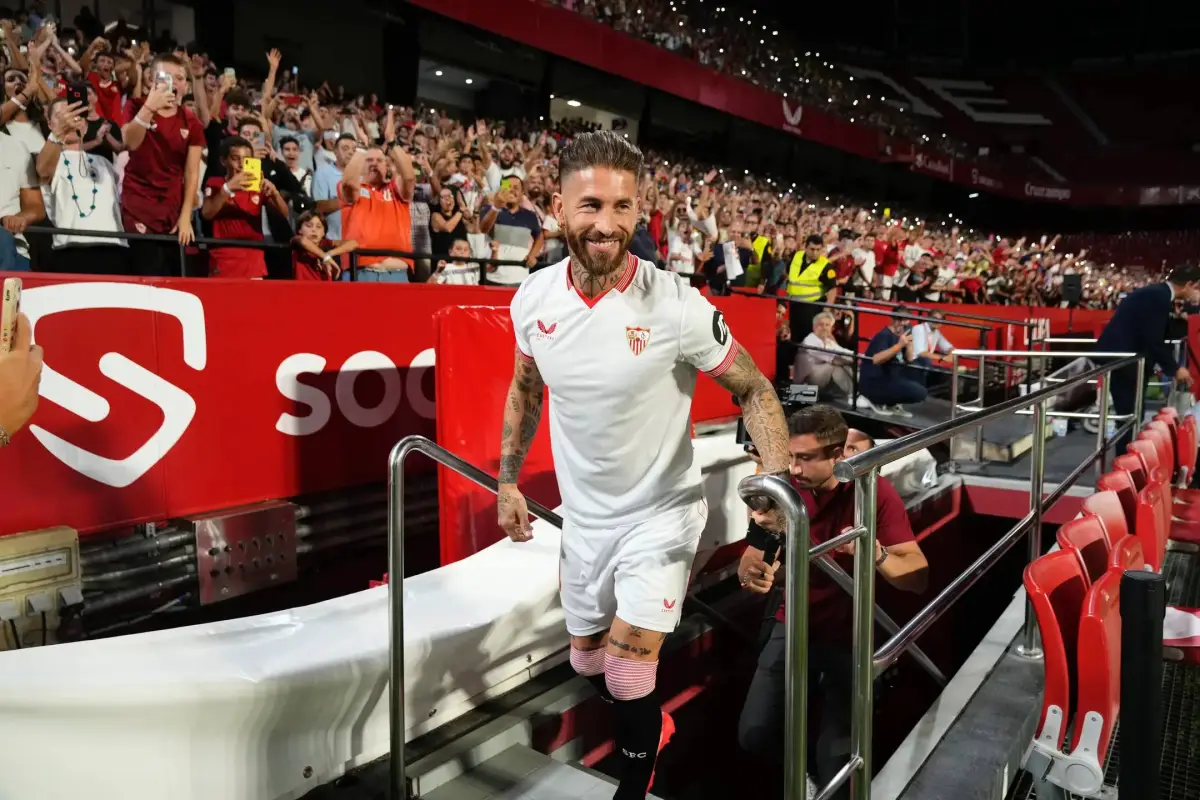 Sergio Ramos en su presentación con el Sevilla el 6 de septiembre del 2023 - Sevilla FC