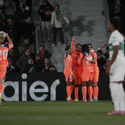 Celebración del Barcelona ante el Elche - EFE