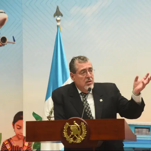 El presidente Bernardo Arévalo durante la conferencia de prensa 