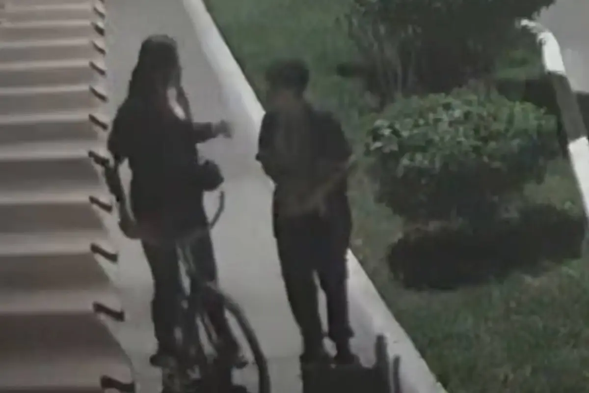 Mujer asalta con cuchillo despoja a estudiante., Captura de pantalla video de Facebook.