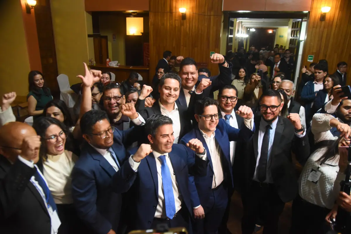 Abogados celebran los resultados de la elección de Astrid Lemus y Luis Bermejo como magistrados titular y suplente, respectivamente, de la Corte de Constitucionalidad por el CANG., Omar Solís/Emisoras Unidas