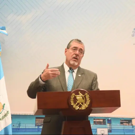 El presidente Bernardo Arévalo durante la conferencia de prensa 
