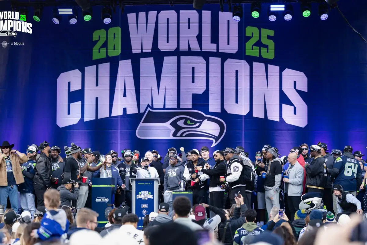 Los Seattle Seahawks celebran el título del Super Bowl LX