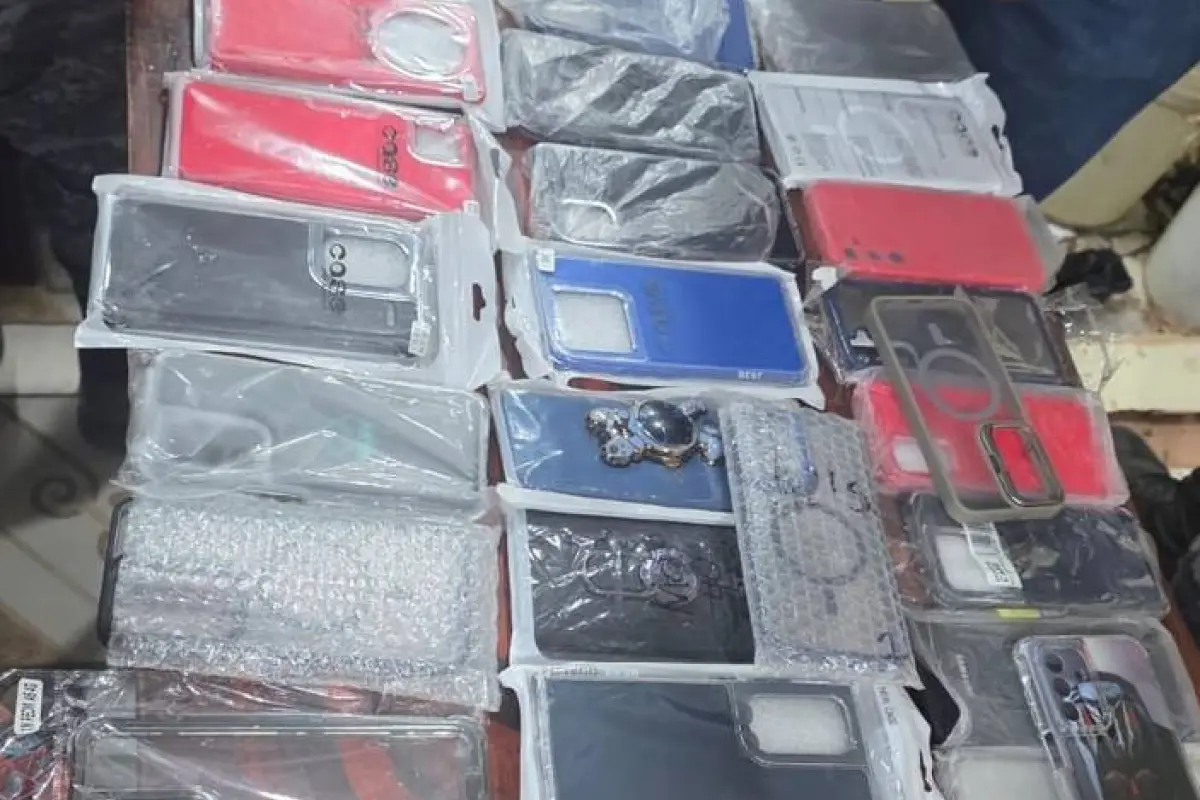 Algunos de los objetos decomisados dentro de la Granja Pavón durante una requisa., PNC