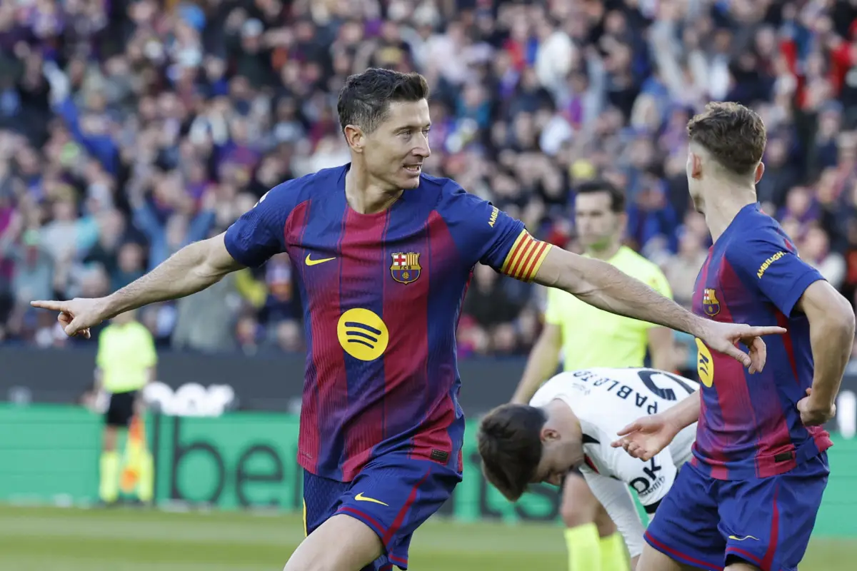 Celebración de Robert Lewandowski ante el Mallorca - EFE
