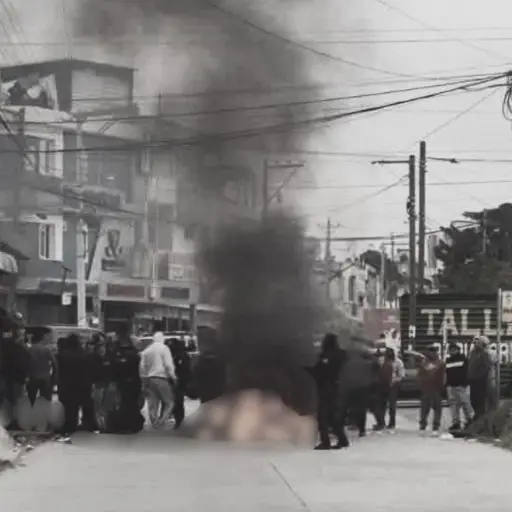 Medios locales compartieron imágenes de los incidentes violentos en Huehuetenango. ,Redes sociales.