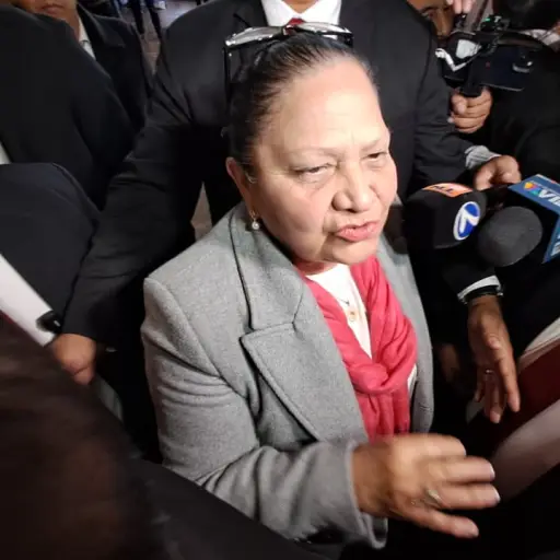 Consuelo Porras tras emitir su voto ,Foto Omar Solís
